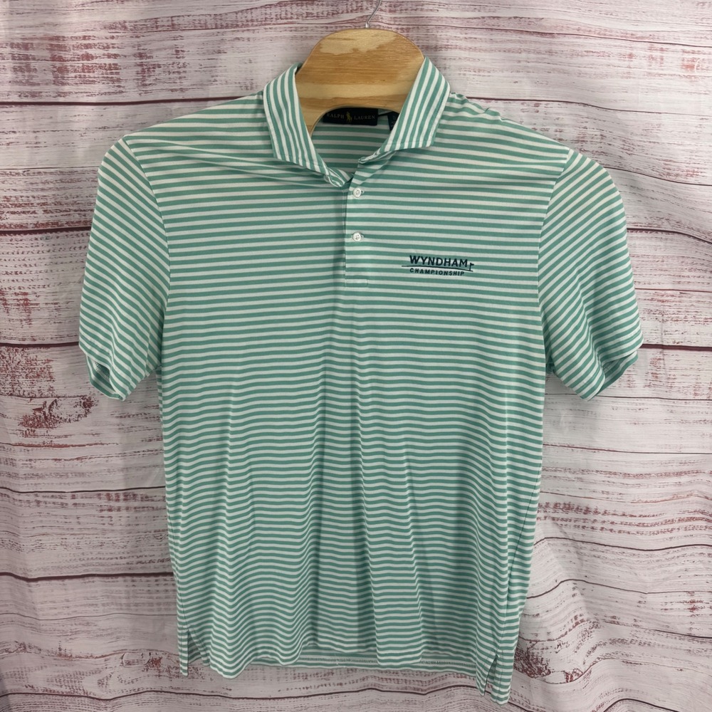 Ralph Lauren Pro Fit Polo Shirt Mens  XL Mint Green Striped Wyndham Championship